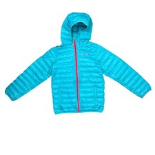 Columbia Kids Teal Blue Hooded Down Puffer Jacket Coral Pink Zip