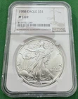 1988 $1 American Silver Eagle MS69 NGC Brown Label