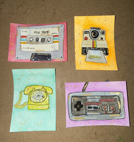ACEO original painting watercolor - NES Controller