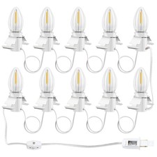 Christmas Village Lights with 10 LED Warm-White Bulb,Decoration for