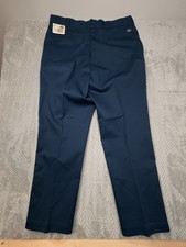 Vintage Dickies 874 Work Pants 44x32 Navy Blue USA Made NOS Deadstock Irregular
