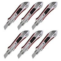 Premium Cuttermesser 6 StüCk 18Mm Alu Druckguss Mit Gummiertem Griff Profimesser