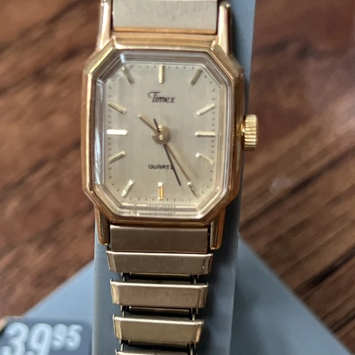 Vintage 1988 Timex Quartz Women's Watch Gold Tone  Dainty 18mm -New