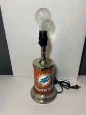 Vintage Miami Dolphin Table Lamp Metal Rico Industries MTG1102, No Shade, 7633