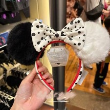 Disney Parks 101 Dalmatians Cruella Devil Pom Pom Ears Halloween Headband 2025