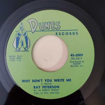 Ray Peterson  WHY DON'T YOU WRITE ME  (POP 45) #2009 PLAYS VG++