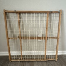 Expandable Adjustable Wooden Doorway Gate 40-47" Brown White Baby Safety