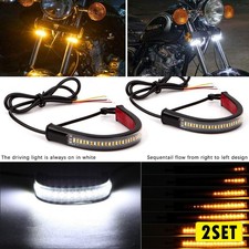 2set For Motorcycle Signal Turn Fork / Daytime Switchback Dual-color LED Light S