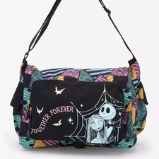 Bioworld Disney The Nightmare Before Christmas Jack & Sally Messenger Bag NEW