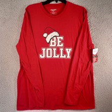 NWT North Pole Trading Co. Mens Red Long-Sleeve Sleep Pajama Top Size XL Soft