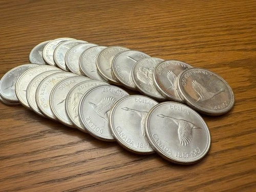 1967 Canadian Silver Dollar Coins 80% $1