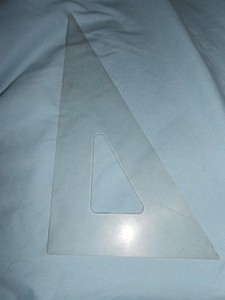 VTG Clear White Plastic Triangle - Base - 5.5", Leg 1 - 10.0" &  Leg 2 - 11.5"