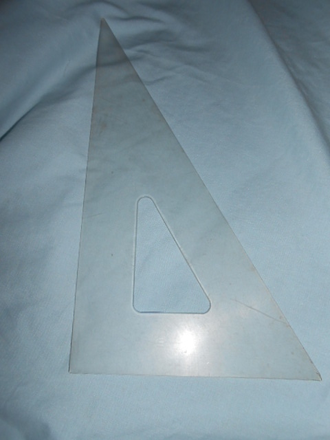 VTG Clear White Plastic Triangle - Base - 5.5", Leg 1 - 10.0" &  Leg 2 - 11.5"