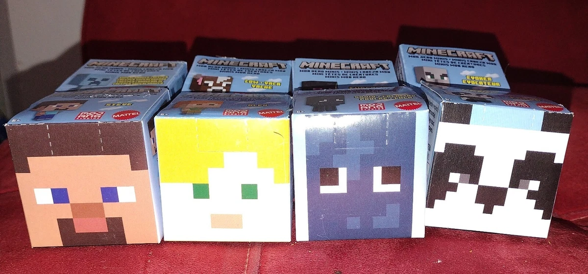 MINECRAFT- MOB HEAD MINIS- COMPLETE SET OF 8- 2022- MATTEL- NEW!