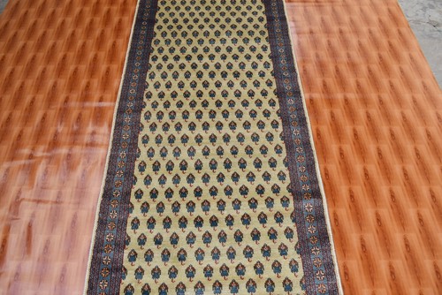 2.6x6 Gold Color Oriental Carpet Morden Design Silk Hand Knotted Hallway Rug