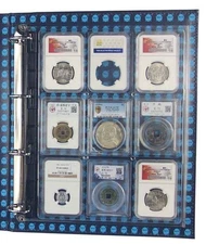 4x Clear Plastic Certified Coin Slab Binder Album Pages for NGC PCGS Graded Slab