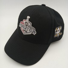 Mighty Ducks of Anaheim Hat 2006 NHL Stanley Cup Cap Black Wool Blend Strap Back