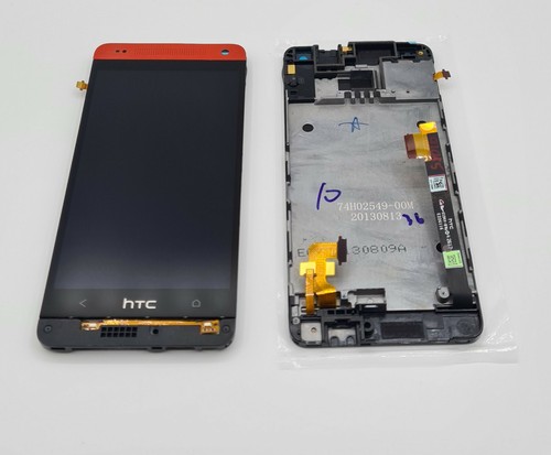 ✅ Original HTC One M4 Mini Display Touchscreen Touch Bildschirm Frame Glas Rot ✅ - Bild 1 von 2