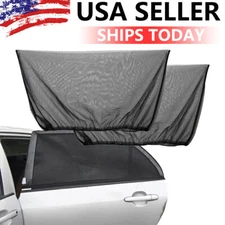 2PCS Car Rear Side Window Screen Sun Mesh Shade Cover Sunshade Visor US