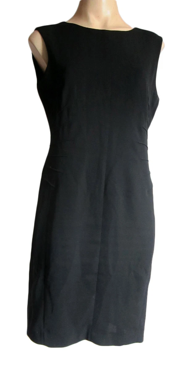 Robe Noire En Lin Hobbs Taille 10 - Coupe Shift, Sans Manches, Occasion Très Bon état