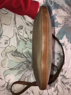 PRADA Brown Canvas Jacquard Logo Leather Crossbody Shoulder Bag