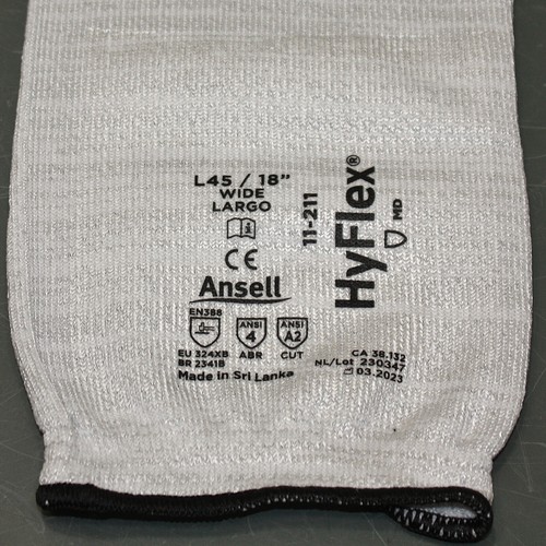 (38) Ansell HyFlex 18" Cut Resistant Sleeves 11-211, Size L / Large, ANSI 4 & A2 - Picture 6 of 7