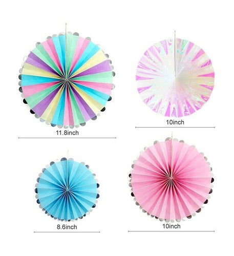 Paper Fan SET Wedding Birthday Party Home Baby Shower Retro Photo Prop Decor - Picture 78 of 94