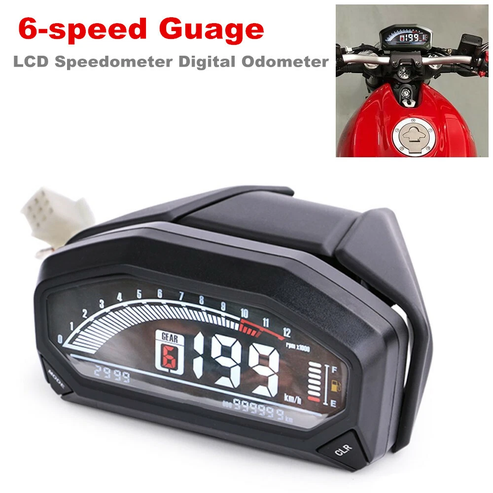 Motorcycle ATV Bike LCD Display Speedometer Digital Odometer 6