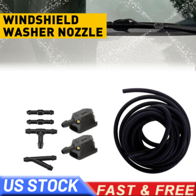 Universal Car Windshield Wiper Washer Squirter Nozzle Spray Jet Kit Fluid Hose