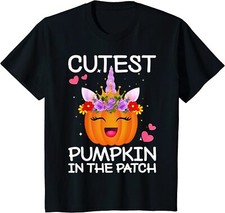 Cutest Pumpkin In The Patch Halloween Unicorn Youth Unisex T-shirt