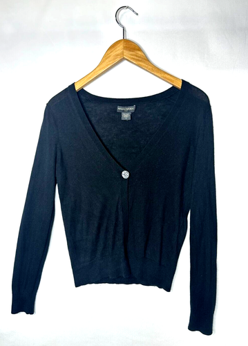 Banana Republic Silk Rabbit Hair Black Cardigan Size Small Longsleeve Comfy