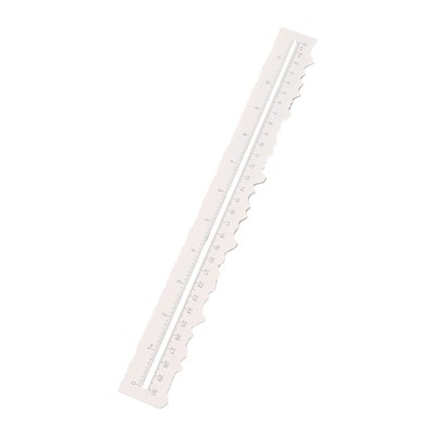 Metal Craft Ruler Wavy Line Jagged Irregular Edges 12Inch Measuring Drawing Tool