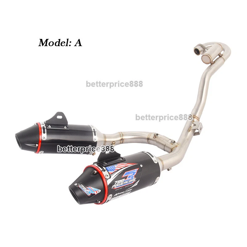 Tubo de cabezales de sistema de escape con silenciador izquierdo + derecho para Honda CRF150F CRF230F Foto 3 de 4