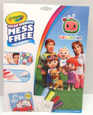 NEW Crayola CoComelon Color Wonder Mess Free Coloring Book and 5 Markers