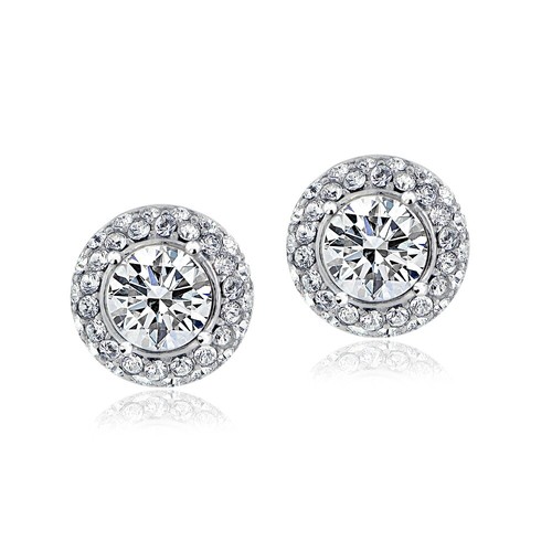 Boucles D'oreilles Dormeuses Argent 925 Avec Cristaux Bleu Clair - Silverspeck