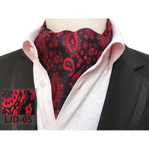 Mens Floral Polka Dots Paisley Tie Scarves Cravat Ascot Wedding Necktie HZ0306 - Picture 7 of 14