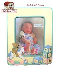 Burnes Baby Theme Resin Picture Frame 3D Free Standing fits 3.5x5 pictures VGC