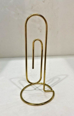 Large Gold Tone 7'' Paper Clip  Photo Holder