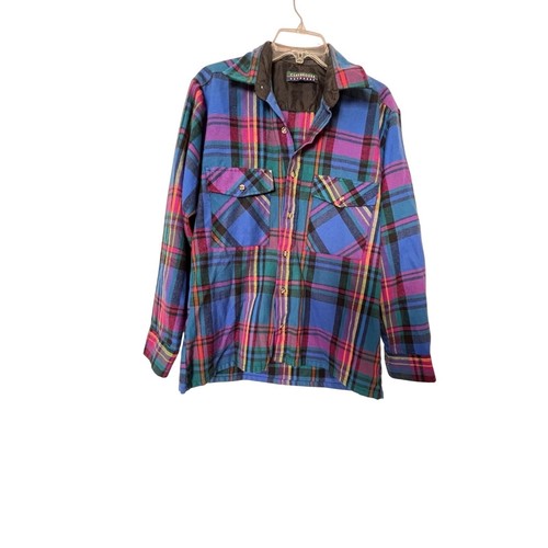 Men's Claybrooke Outdoors Wool Blend Button Up Colorful Plaid Shirt Size M - Picture 2 of 5