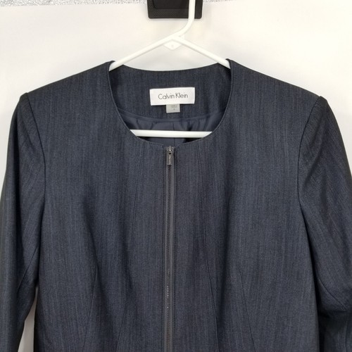 Calvin Klein Women's Zip Up Pleated Back Jacket Size 6 - Picture 6 of 11