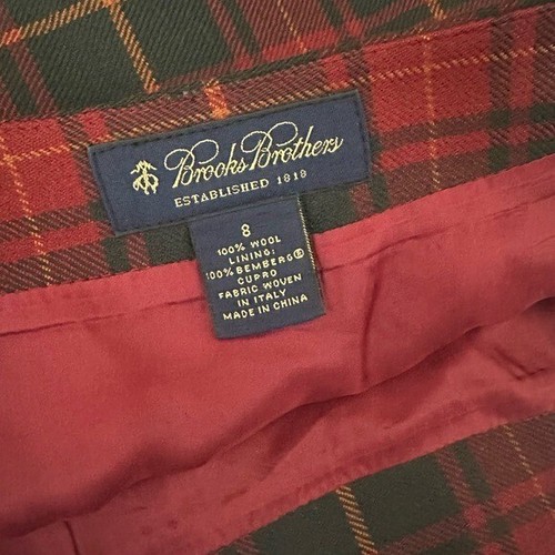 Gonna Brooks Brothers in lana a quadri plissettata midi tartan taglia 8 preppy - Foto 6 di 6