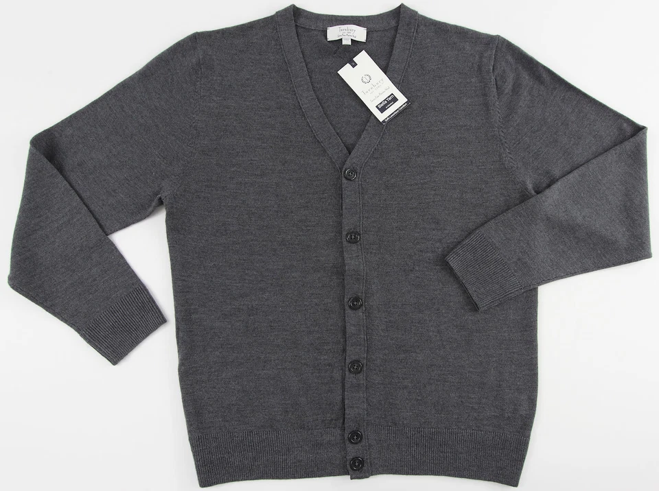 Men's TURNBURY Gray Grey Merino Wool Cardigan Sweater XL NEW NWT F45SR750  - Image 2 of 4