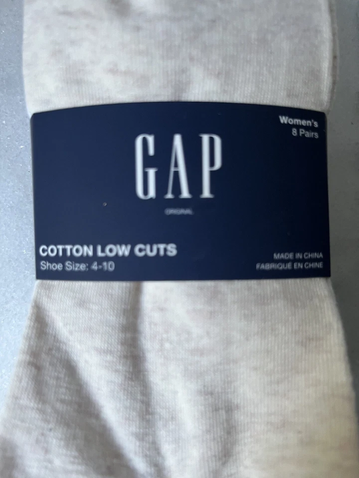 Calcetines de corte bajo de algodón GAP NUEVOS CON ETIQUETAS -8 pares blancos, azul marino, grises, beige Foto 4 de 4