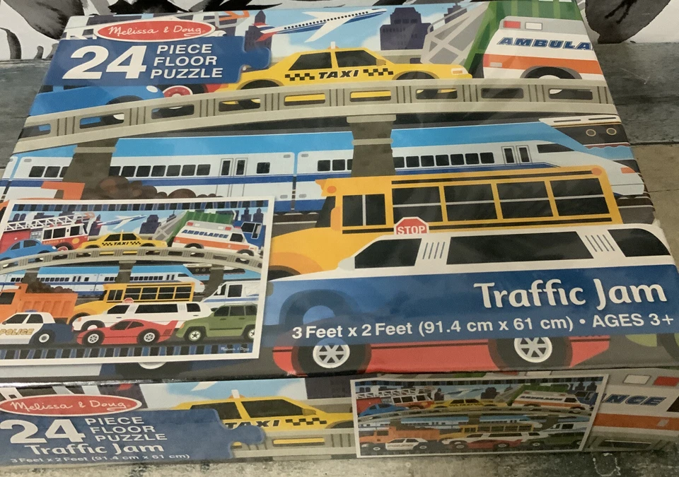 ⚡️Melissa & Doug Traffic Jam 2x3 Rompecabezas de piso 24 piezas edades 3+ 🆕 Foto 2 de 3