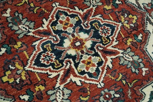 Handgeknüpfter Elfenbein und Rost Antik Traditionell Wolle Vorleger Wohnzimmerteppich - Bild 42 von 65