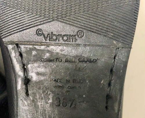 Roberto Del Carlo BLACK Leather Riding Boots Back Zip Buckles Low Heel Women's 8 - Picture 13 of 13