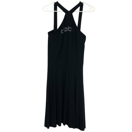 Bebe Black Sleeveless Pullover Midi Bodycon Dress Size L w/Logo - Bild 1 von 6