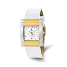 Ladies Charles Hubert IP 2-Tone Stainless Leather Band 29x35mm Watch