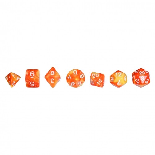 Würfel - oblivion - orange - 7er Beutel - mehrseitig - Bild 4 von 4