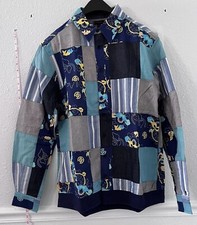 CLOT Apparels Multi Patch Button Casual Longsleeve Tshirt Ribbed Hems Sz M